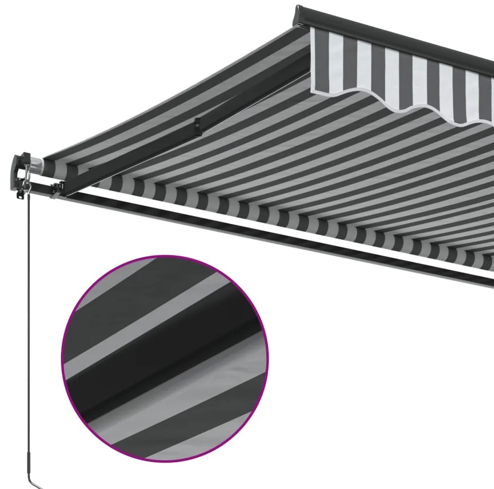 Toldo retrátil manual 500x350 cm antracite e branco