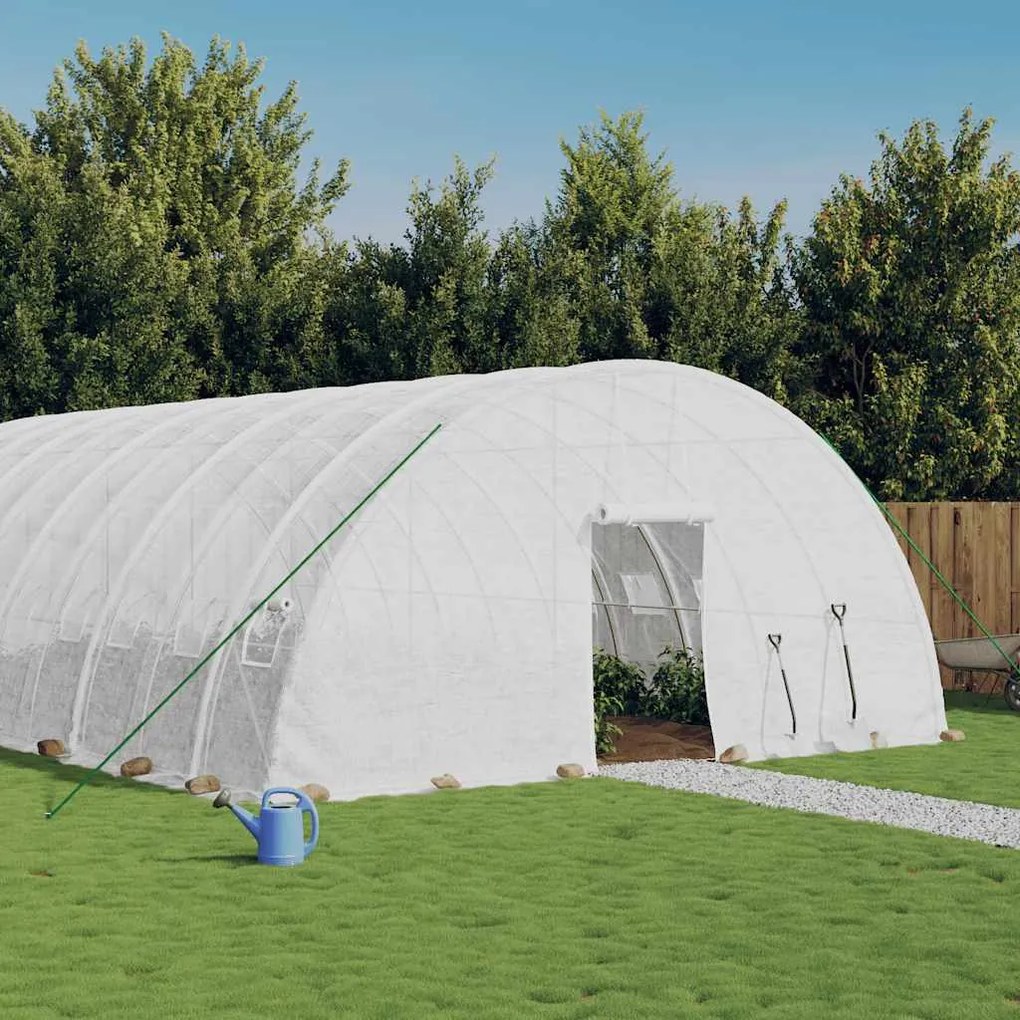 Estufa com estrutura de aço 36 m² 6x6x2,85 m branco