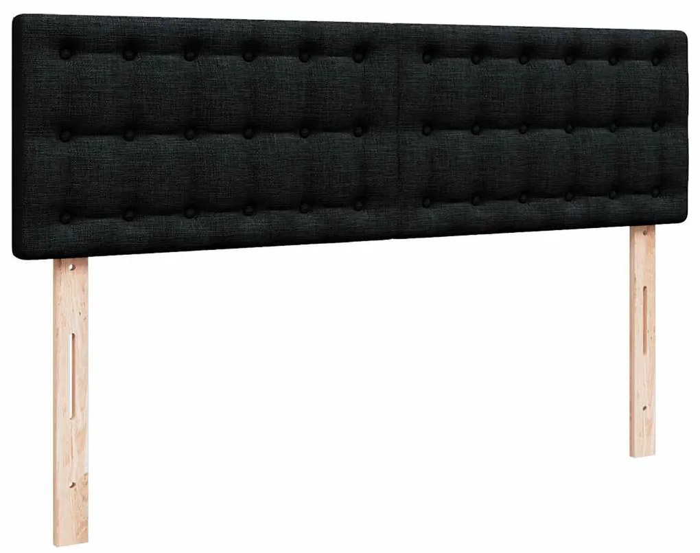 Cama otomana com colchão 140x200 cm tecido preto