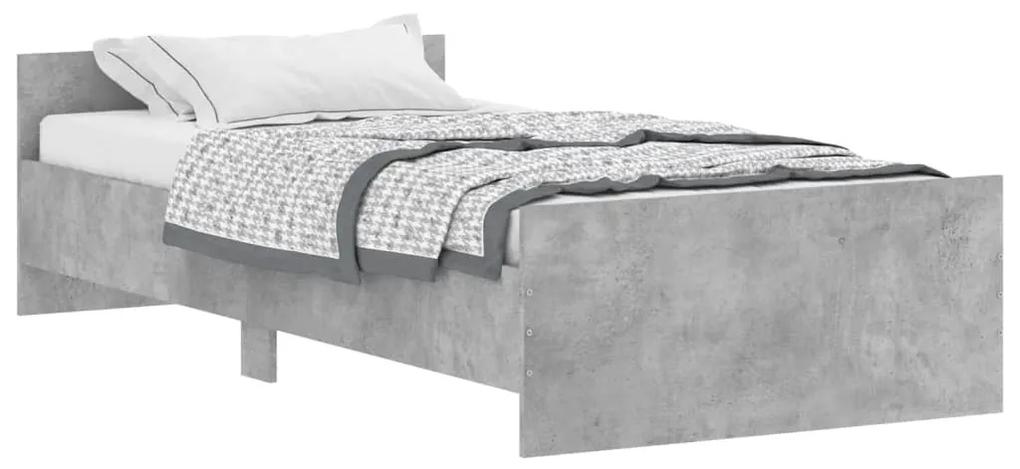 Estrutura de cama 100x200 cm derivados de madeira cinza sonoma