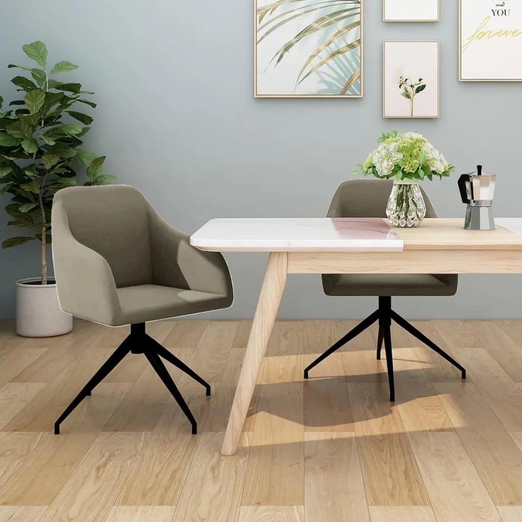 vidaXL Cadeiras de jantar 2 pcs veludo cinzento-claro