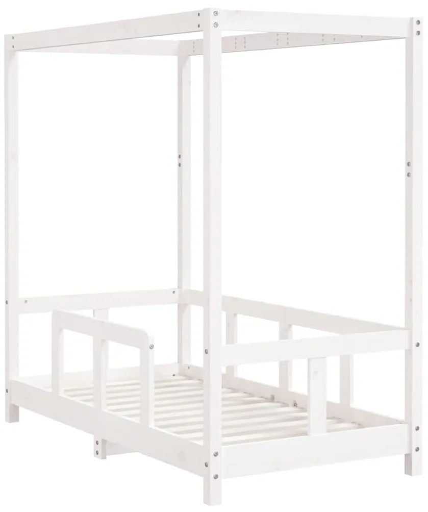 Estrutura de cama infantil 70x140 cm pinho maciço branco