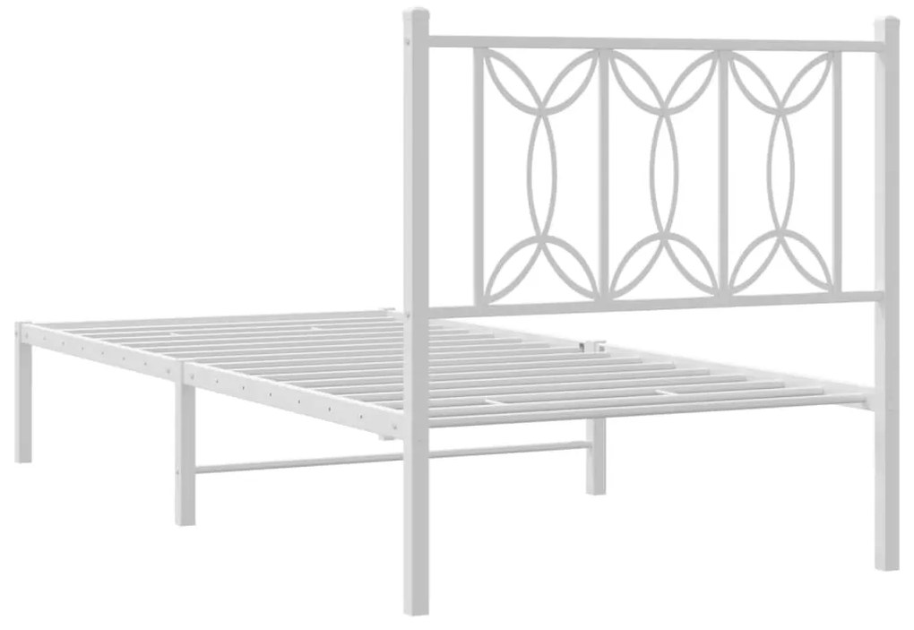 Estrutura de cama sem colchão com cabeceira 75x190 cm branco