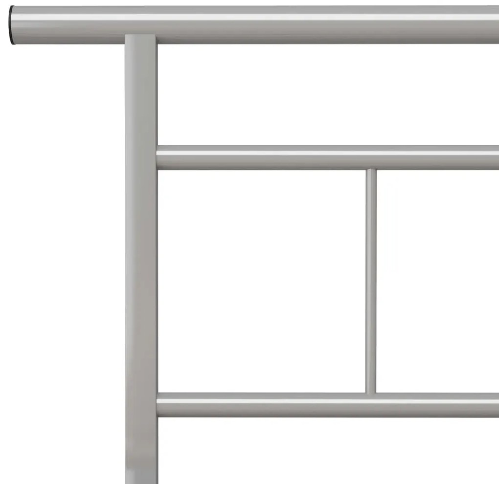 Estrutura de cama metal 200x200 cm cinzento
