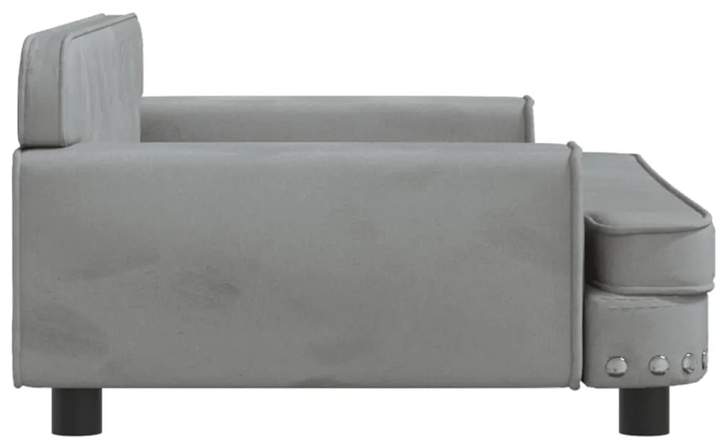 Sofá infantil 90x53x30 cm veludo cinzento-claro