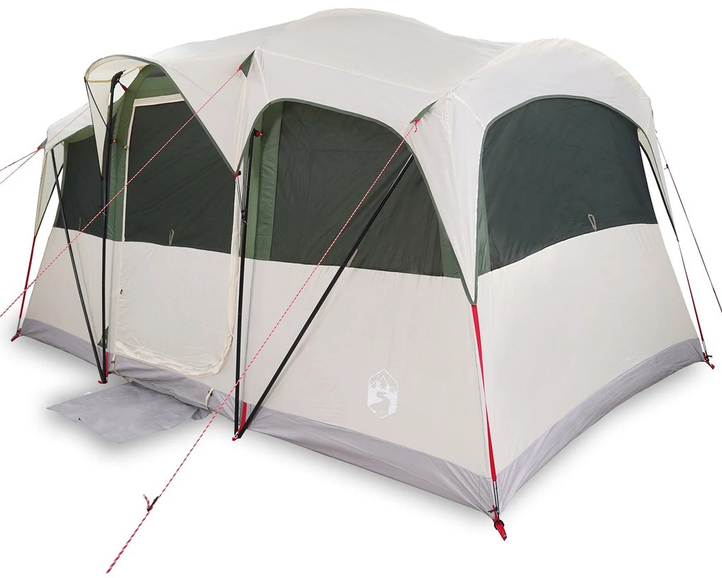 Tenda Familiar vidaXL com Janelas Cúpula Verde para 10 Pessoas Imperme