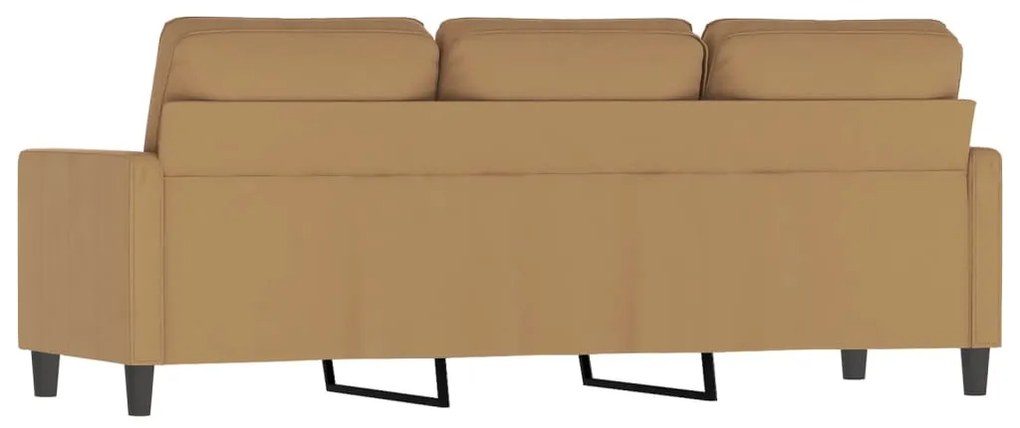 Sofá de 3 lugares 180 cm veludo castanho