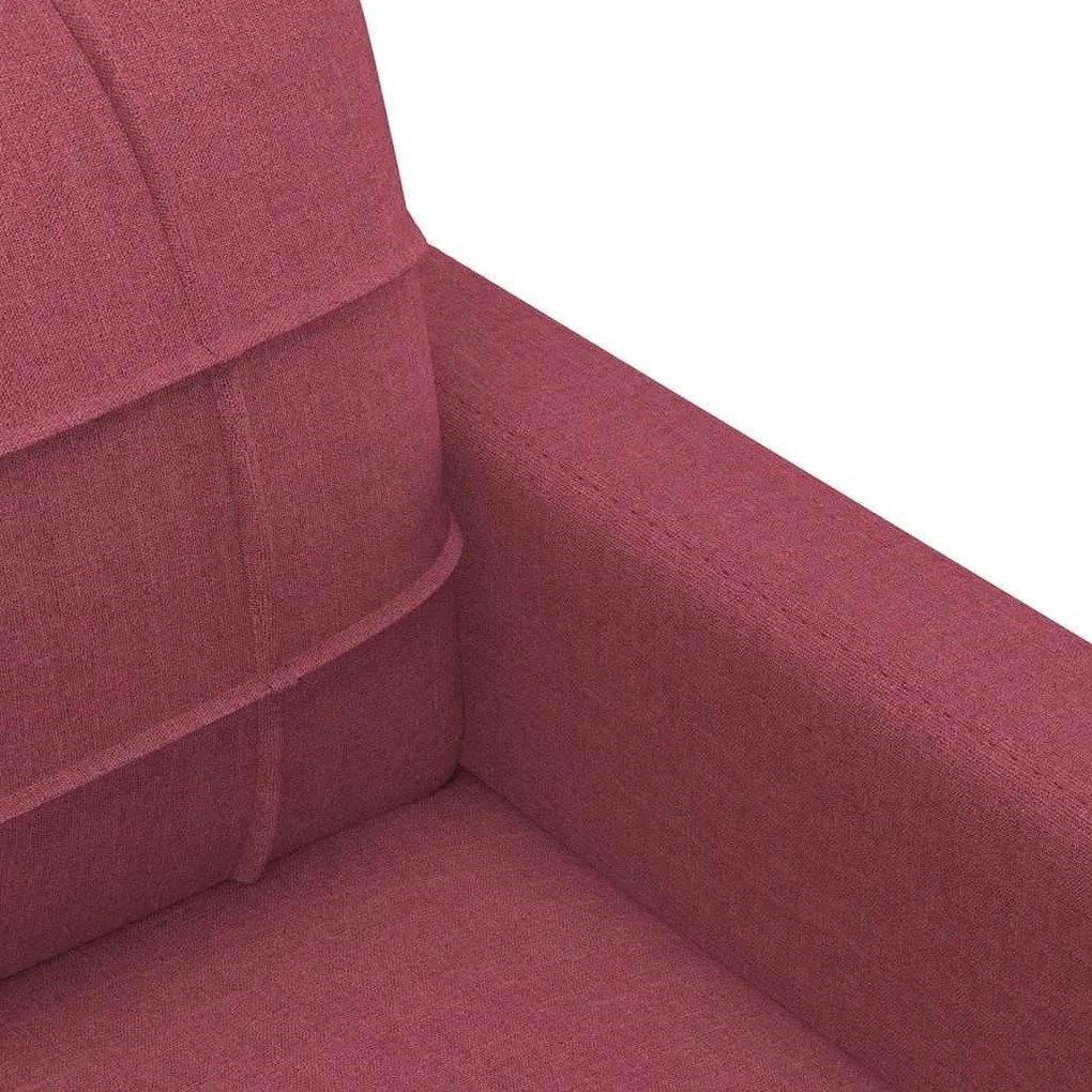 Sofá de 3 lugares tecido 180 cm vermelho tinto