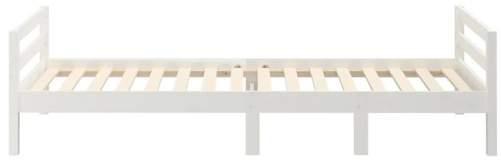 Cama sem colchão 75x190 cm madeira de pinho maciça branco