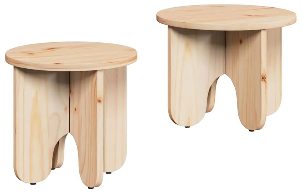 Conjunto de Mesas de Café 2 pcs Natural 39,5 x 39,5 x 30 cm