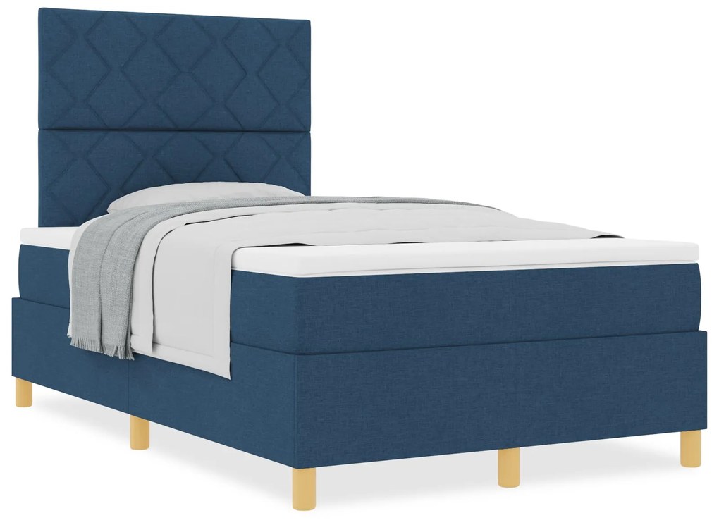 Cama Box com Colchão Azul 120x200 cm Tecido