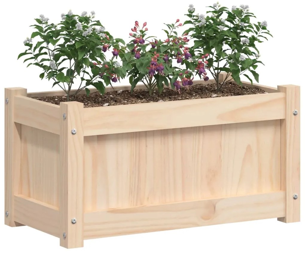 Vaso/floreira de jardim 60x31x31 cm madeira de pinho maciça