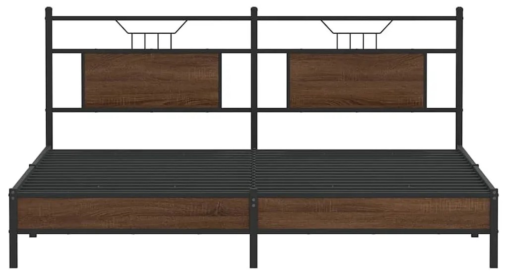 Estrutura de cama sem colchão 183x203 cm carvalho castanho