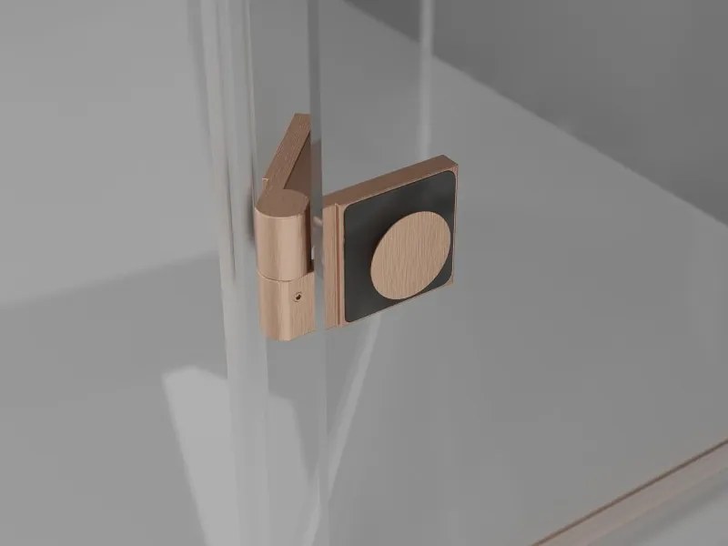 Mexen Mist-F Duo cabine de duche dobrável 80 x 80 cm, transparente, cobre escovado - 8A6-080L-080P-65-00