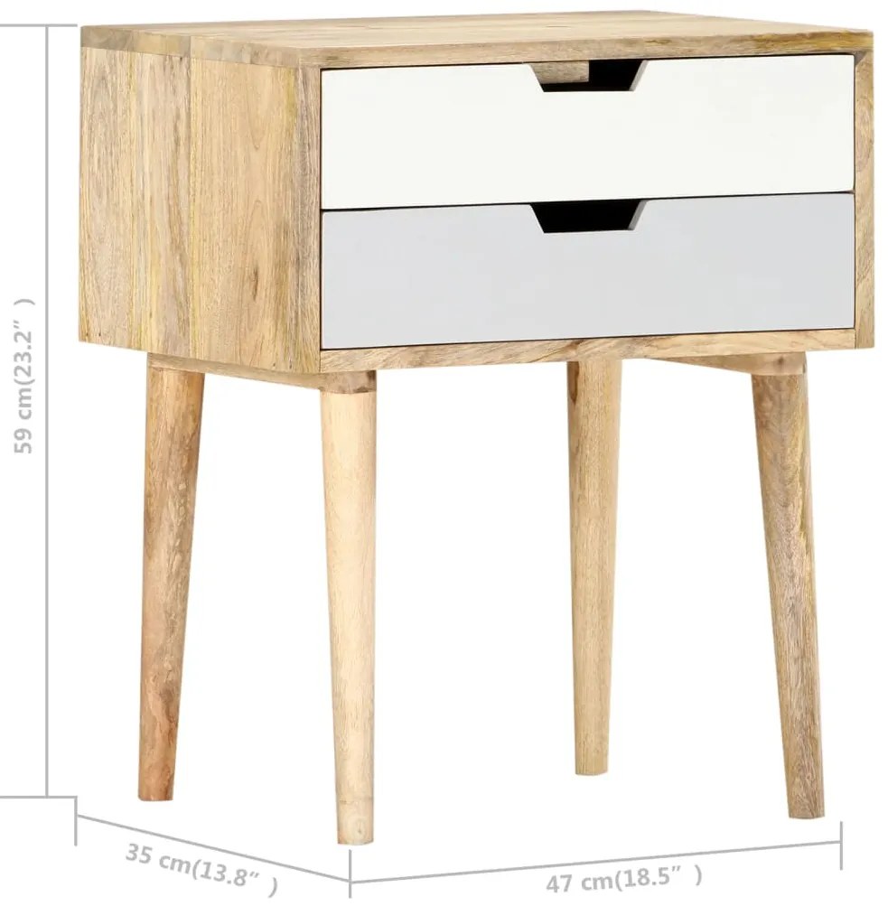Mesa de cabeceira 47x35x59 cm madeira de mangueira maciça