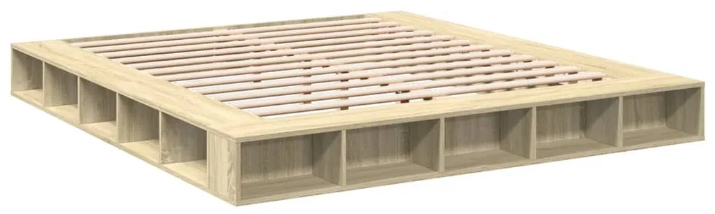 Estrutura de cama 180x200 cm derivados madeira carvalho sonoma