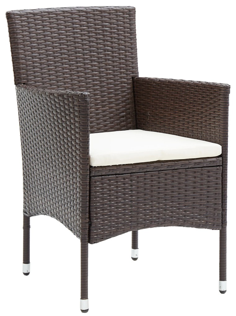 Conjunto de Jantar Jardim 7 Peças Castanho Rattan PE