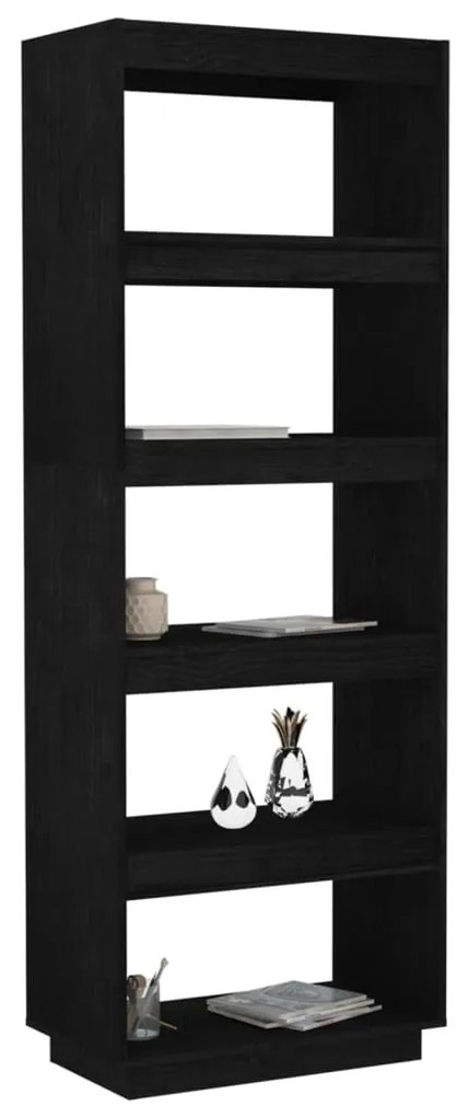 Estante/divisória 60x35x167 cm pinho maciço preto