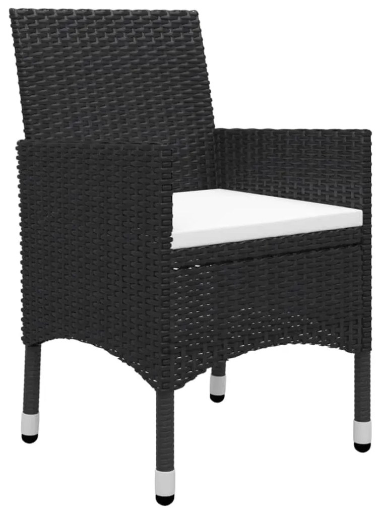 5 pcs conjunto de jantar para jardim preto
