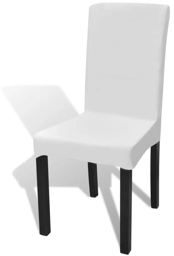 Capa de cadeira, elástica em branco, 6 peças