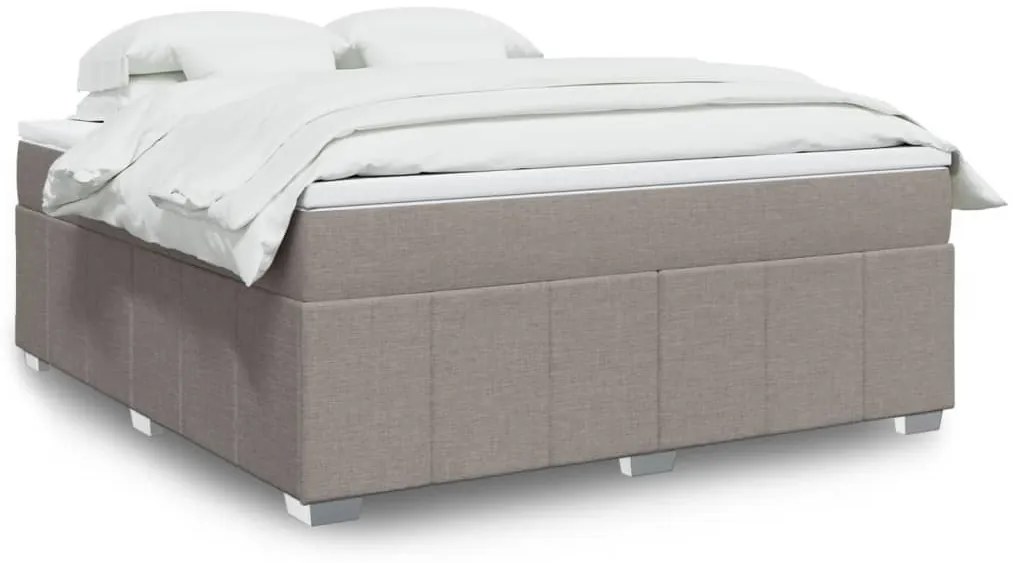 vidaXL Cama com molas/colchão 180x200 cm tecido castanho-acinzentado