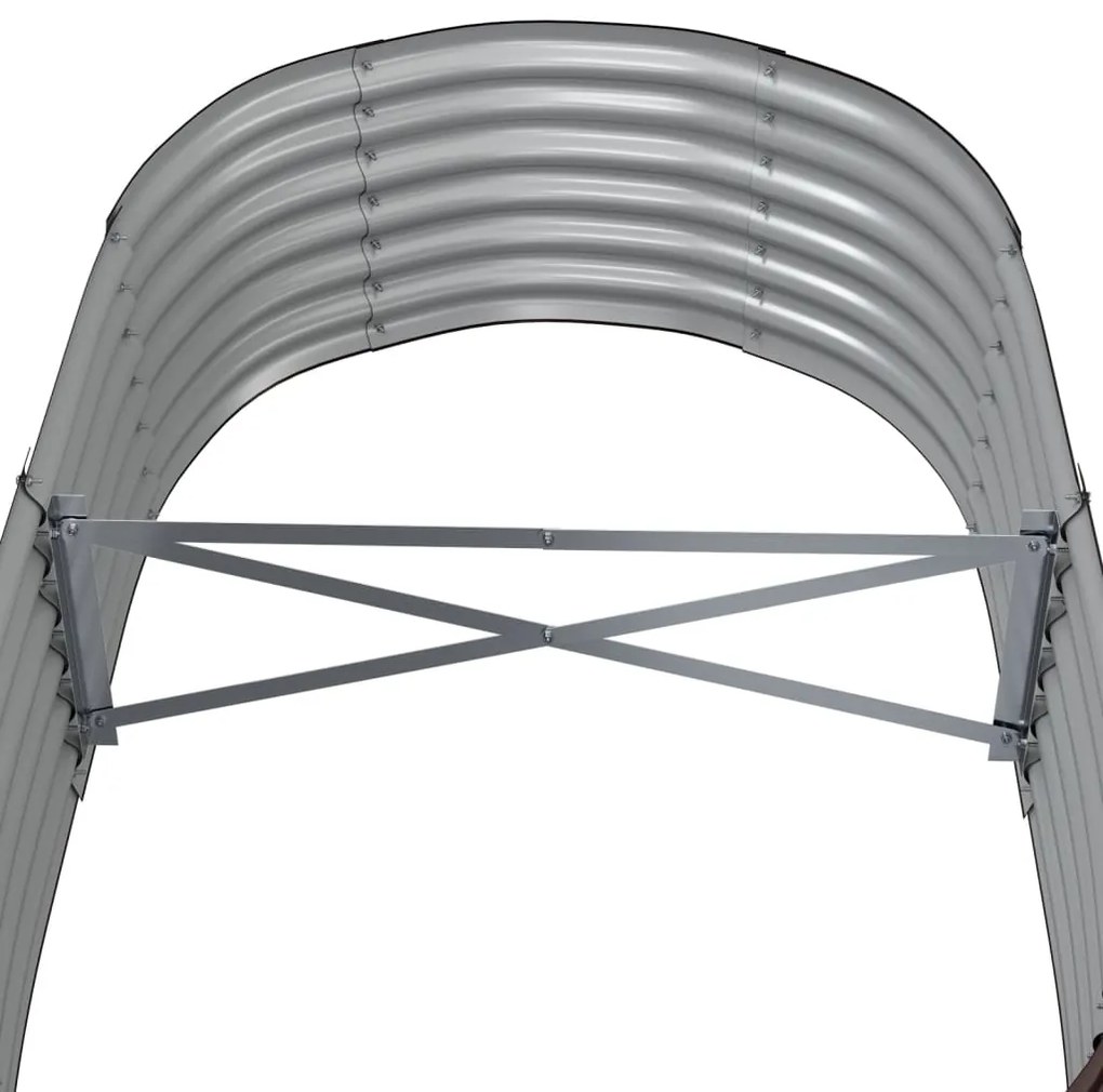 Canteiro elevado jardim 152x80x36cm aço revestido a pó castanho