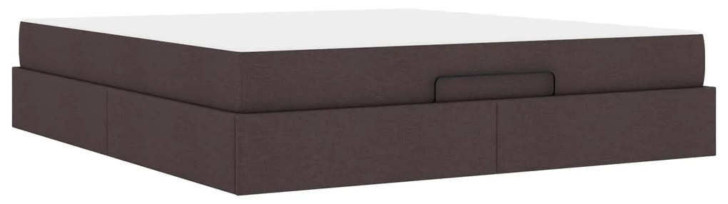 vidaXL Estrutura de cama com colchão 2 pcs Bronzeado tecido