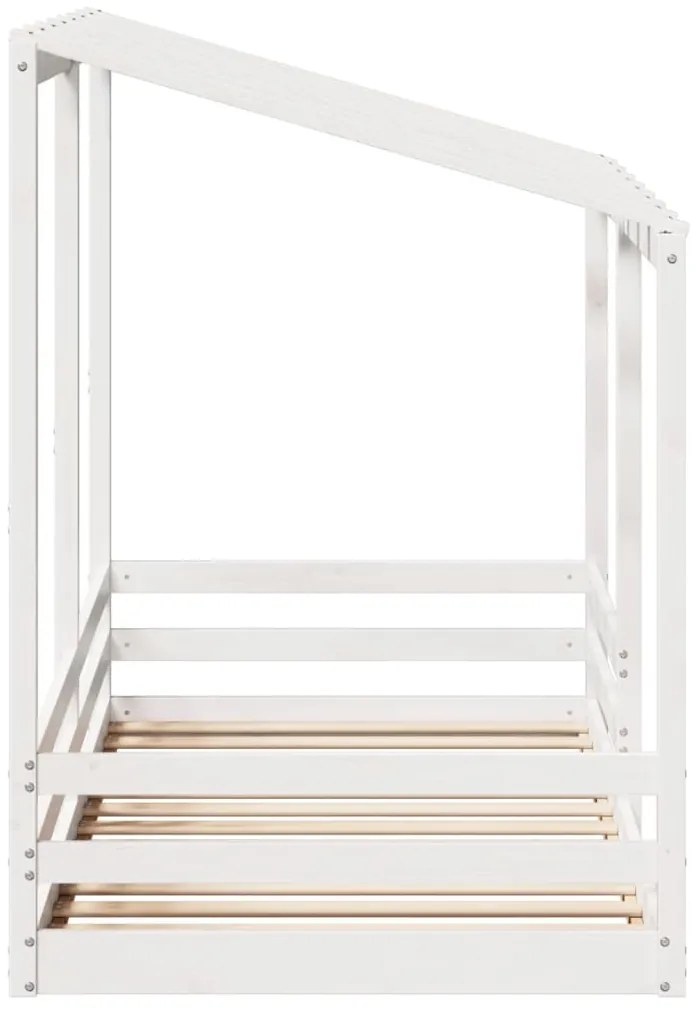 Cama infantil com telhado 100x200 cm pinho maciço branco