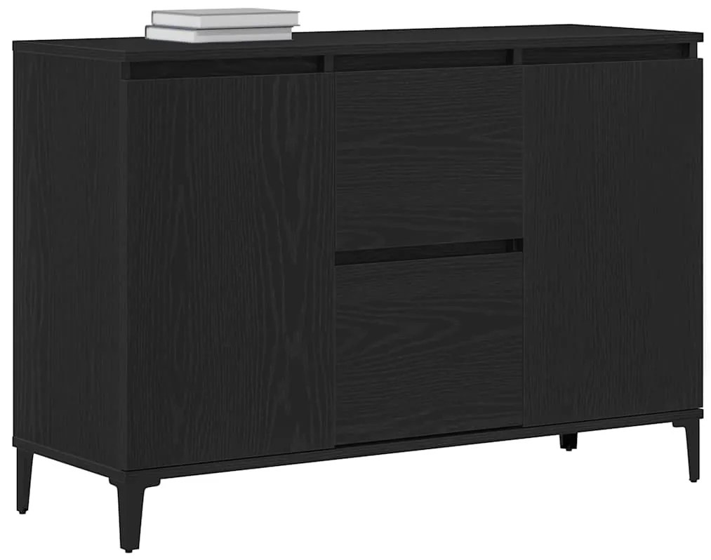 Sideboard vidaXL Preto Carvalho 104x35x70 cm Madeira de Engenharia