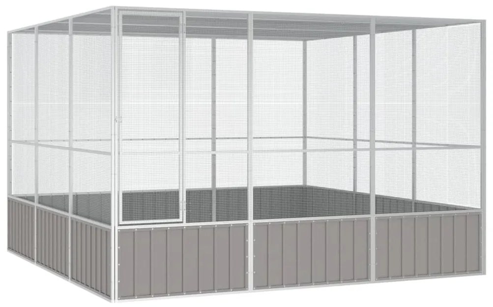 vidaXL Gaiola p/ pássaros 302,5x324,5x211,5cm aço galvanizado cinzento