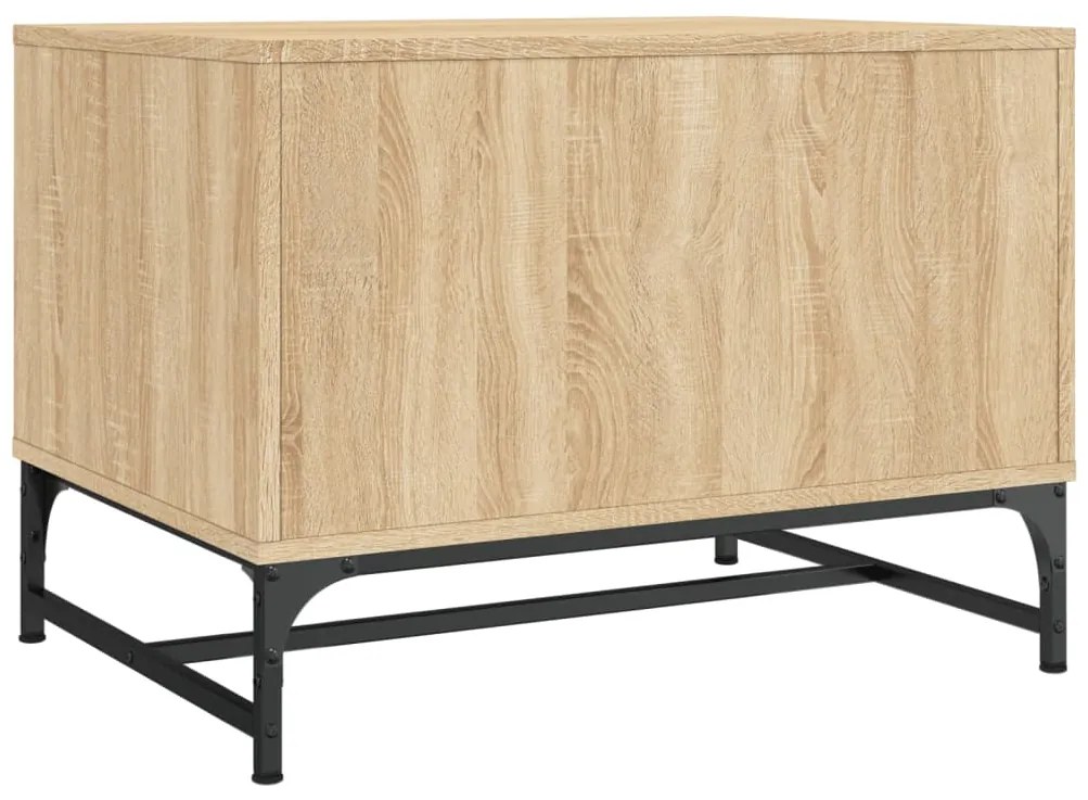 Mesa de centro c/ portas de vidro 68,5x50x50 cm carvalho sonoma