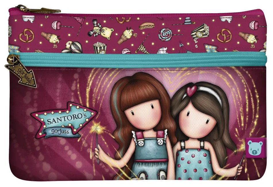 Bolsa Escolar Gorjuss Fireworks Grená (23.4 X 15.5 X 1.5 cm)