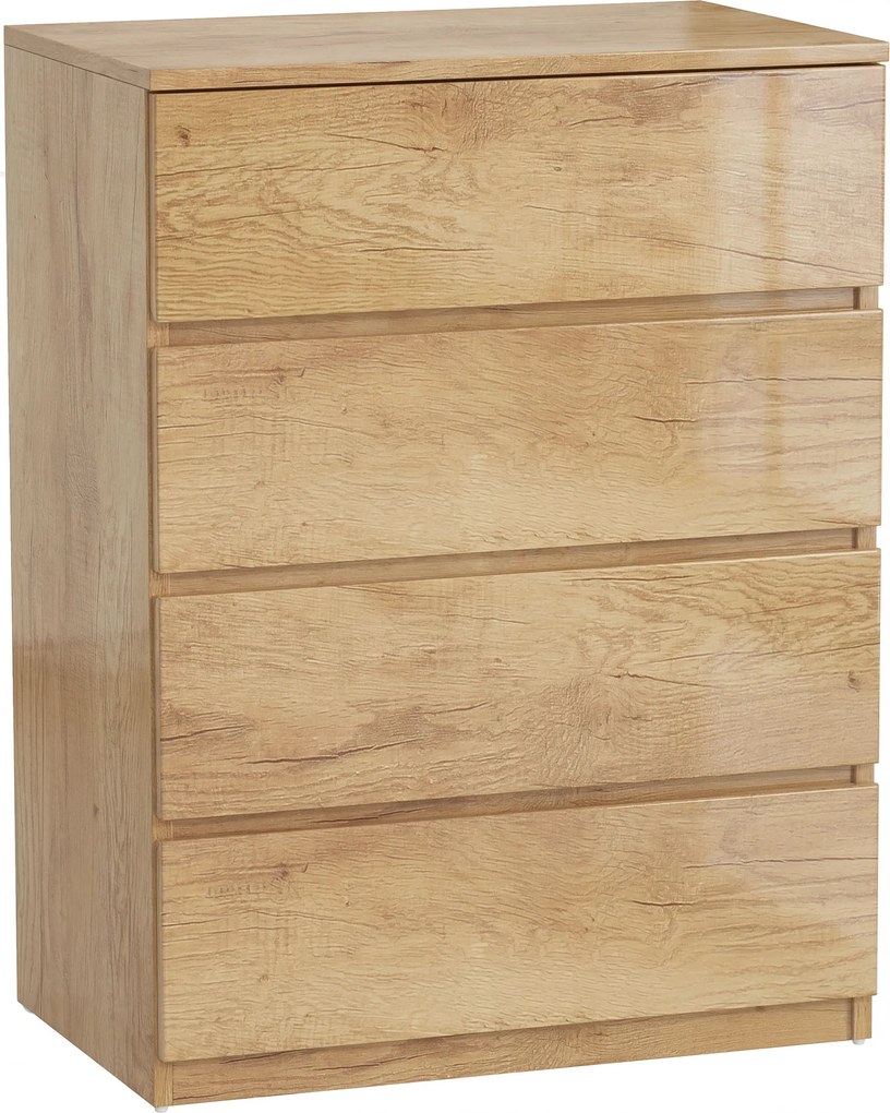 HOMCOM Cómoda de 4 Gavetas para Quarto Moderna Design sem Puxadores para Sala de Jantar Entrada 60x40x80 cm Madeira | Aosom Portugal