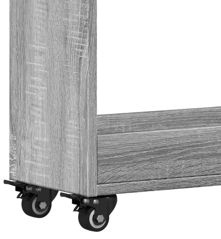Armário c/ rodas 60x22x79 cm derivados madeira cinzento sonoma