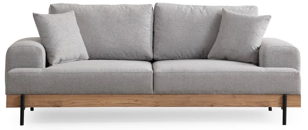 Sofá de 3 Lugares Eti – Cinzento – 220x98x78 cm