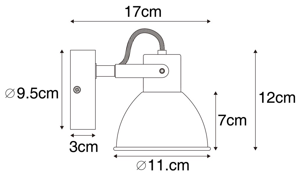 Projetores industriais pretos com madeira inclinável - Tommy