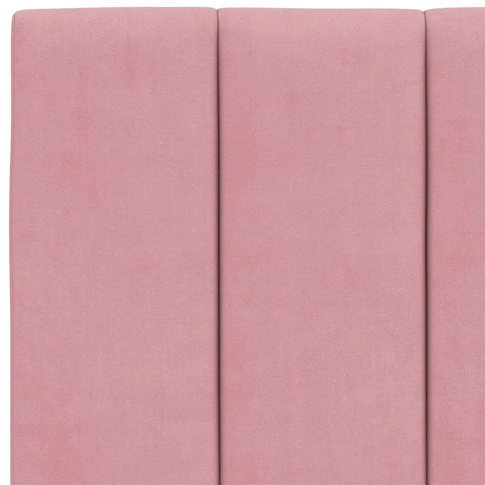 Almofadão de cabeceira 140 cm veludo rosa