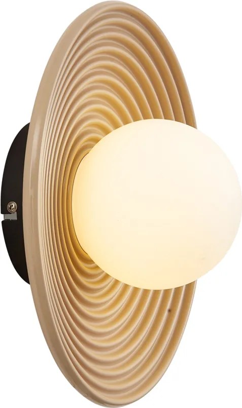 Plafon de teto retro bege com vidro opalino - Lila