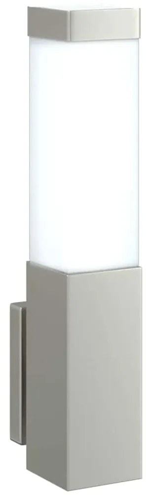 Luminárias de Parede Externas 2 pcs Prateado Aço Inoxidável IP44