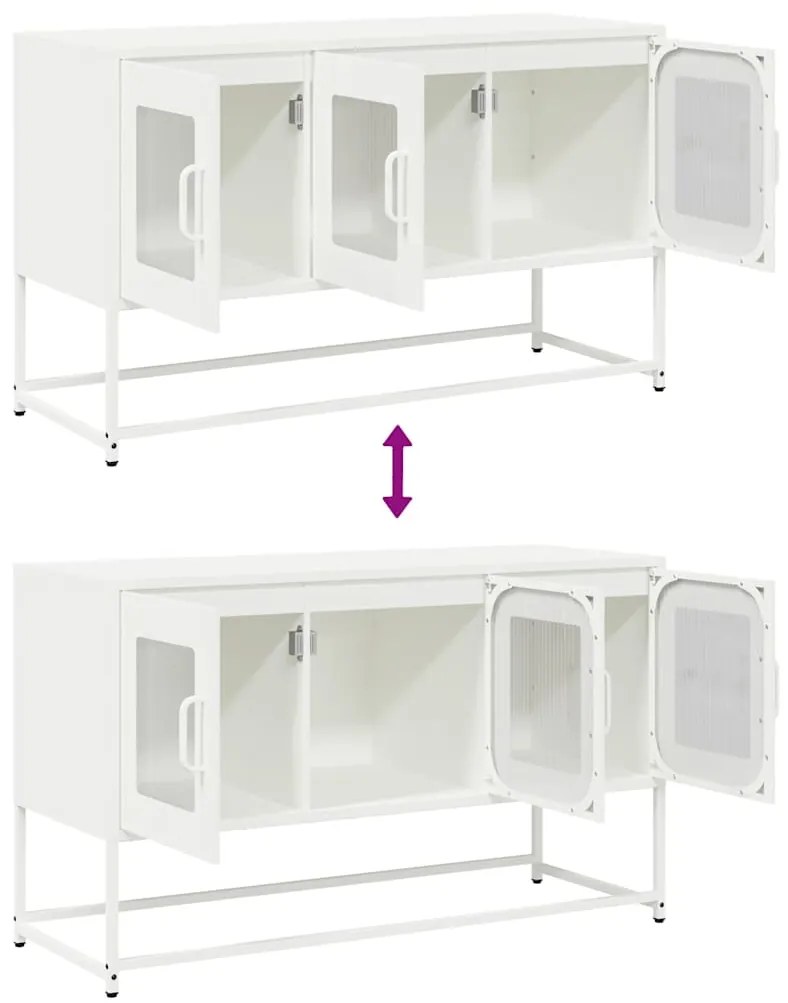 Móvel de TV 100,5x39x60,5 cm aço laminado a frio branco