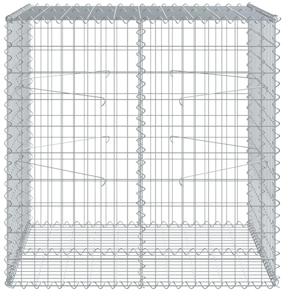 Cesto gabião com cobertura 100x100x100 cm ferro galvanizado