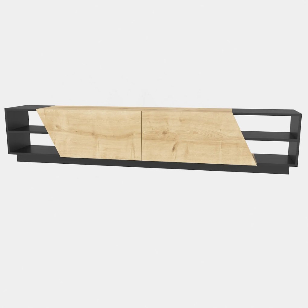 Móvel para TV Rhodes – Antracite e Carvalho – 240x37,1x47,4 cm