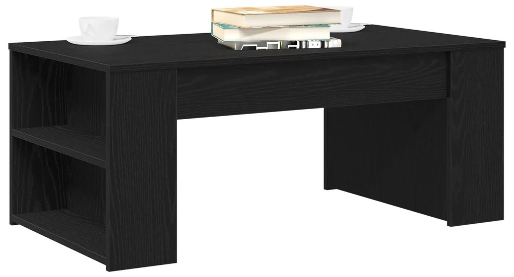 Mesa de Centro Carvalho Preto 102x55x42 cm Madeira Engenheirada