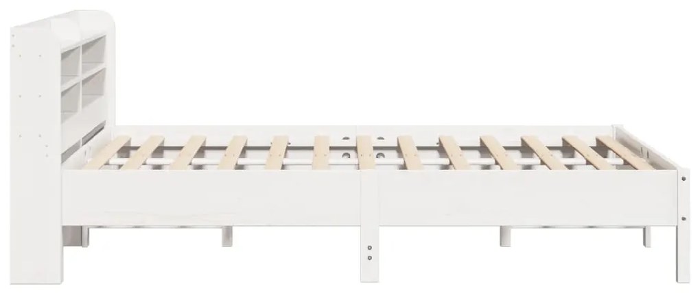 Cama sem colchão 135x190 cm madeira de pinho maciça branco