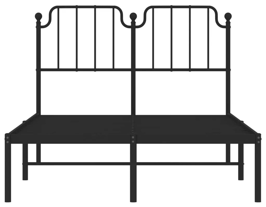 Estrutura de cama com cabeceira 120x200 cm metal preto