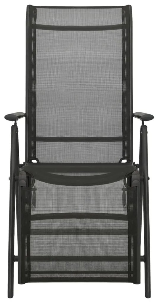 Cadeiras de jardim reclináveis 2 pcs textilene e alumínio preto