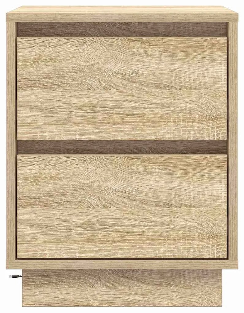 Mesa de Cabeceira com Luzes LED Carvalho Sonoma 39x34,5x50 cm