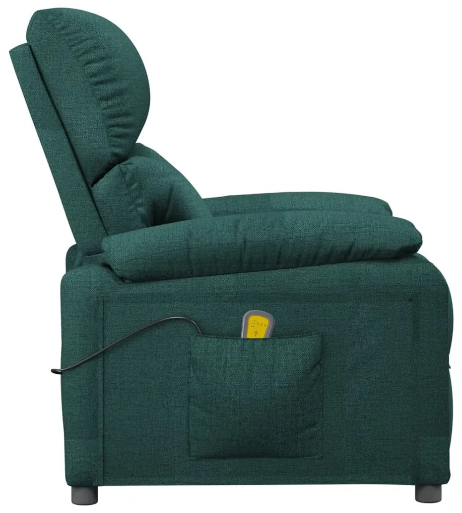Poltrona de massagens tecido verde-escuro