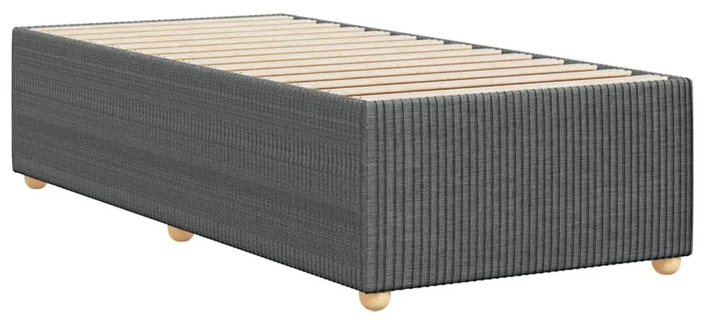 Estrutura de cama sem colchão 90x190 cm tecido cinzento-escuro