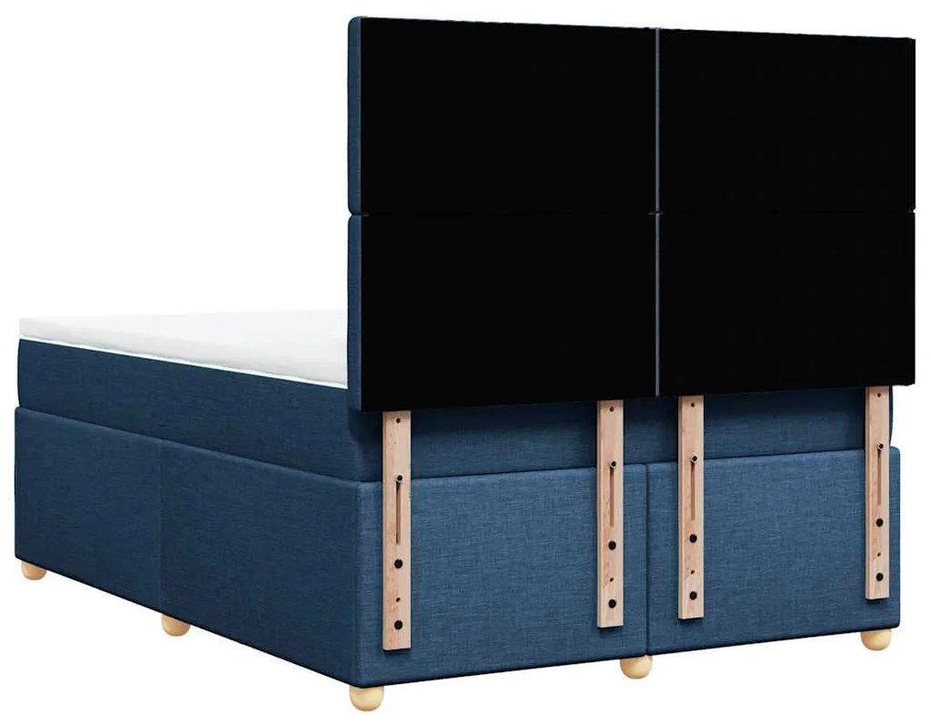 Cama com molas/colchão 140x190 cm tecido azul